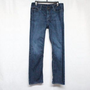 Women's Size 10 Eddie Bauer Classic Fit Barely Boot Leg Shape Blue Denim Jeans